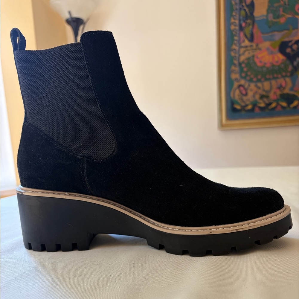 Black Faux Suede Booties